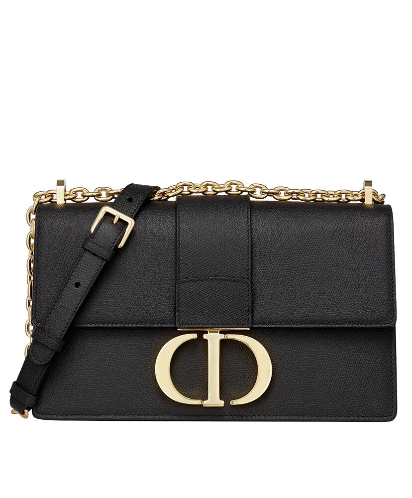 Christian Dior 30 Montaigne Chain Bag Leather Black